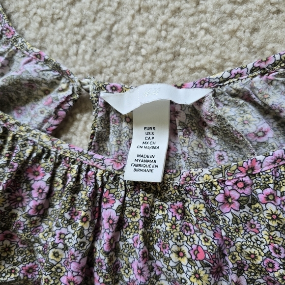 🌈H&M Conscious Ditsy Floral Blogger Fav Midi Dress 3/4 Sleeve OVERSIZED Small - Picture 6 of 8